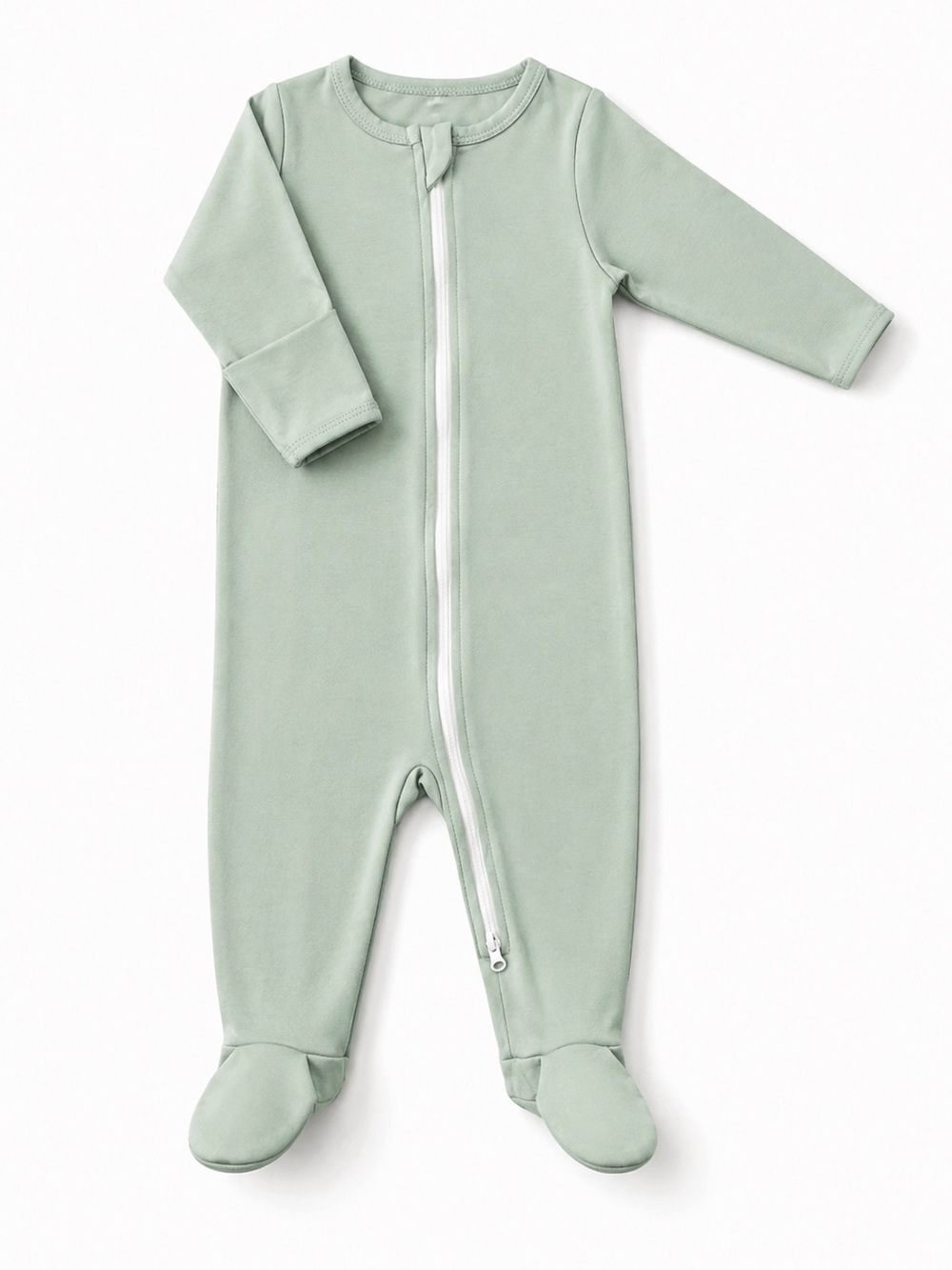 NWT Baby Footed One-Piece Pajama with Two-Way Zipper & Cuffed Sleeves